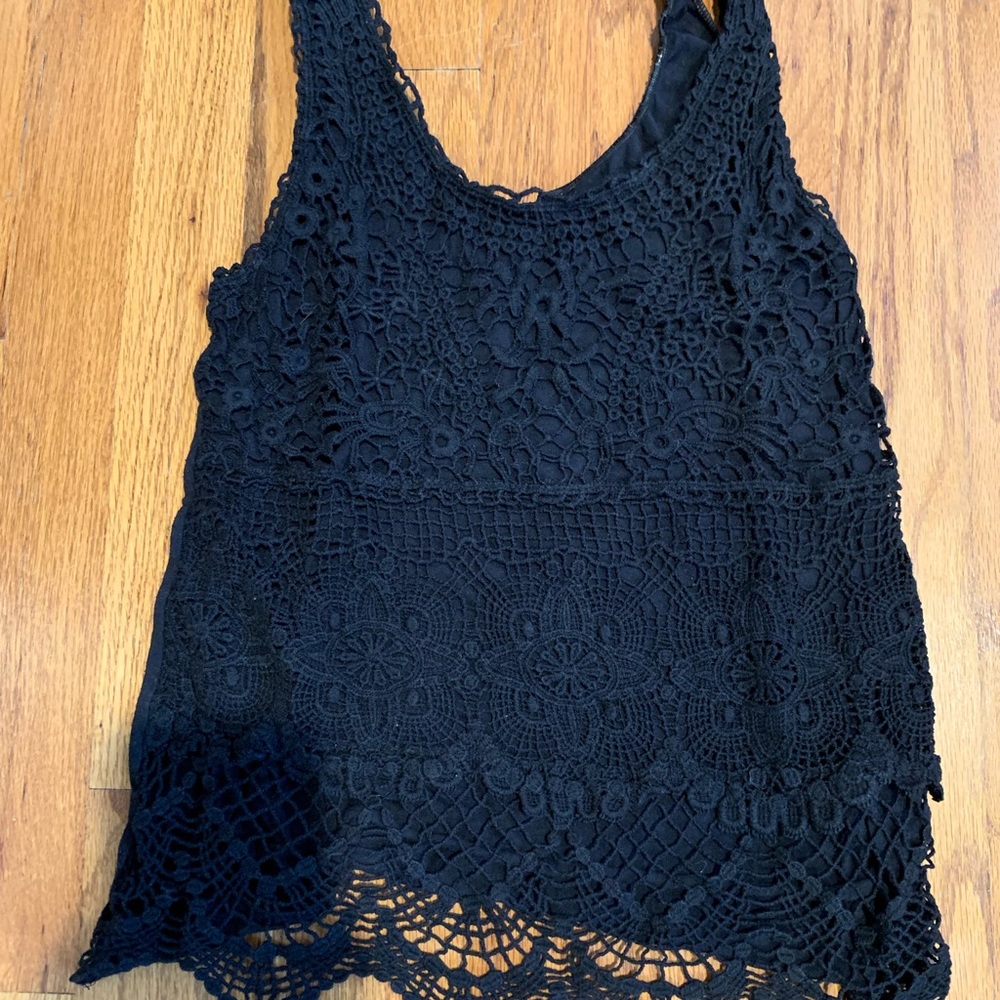 black patterned tank top